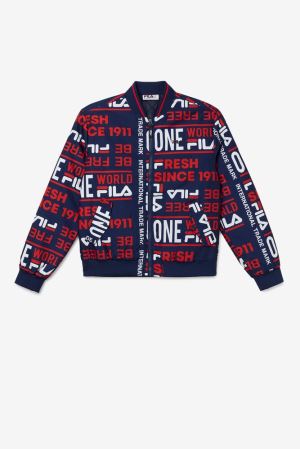 FILA Gionata Jackets Navy / Red / White,Mens Clothing | CA.AFKGBU692